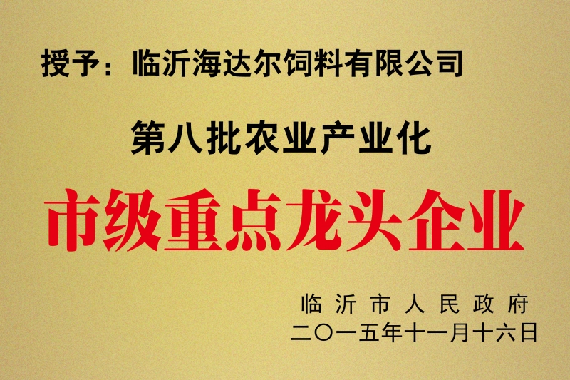 2015市級重點(diǎn)龍頭企業(yè)